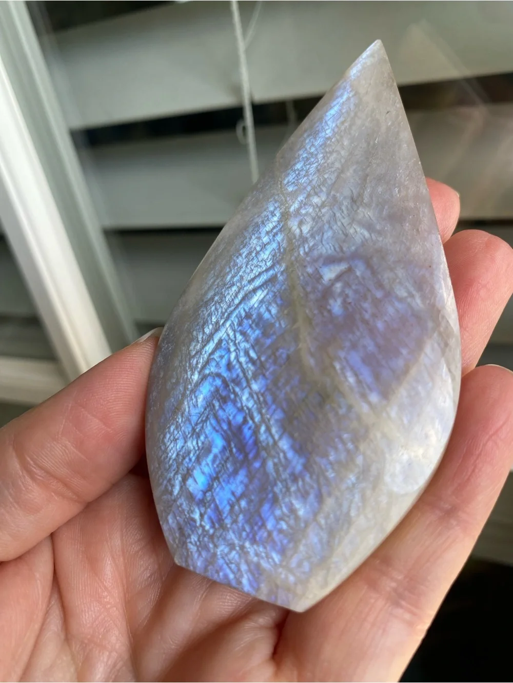 🌙💙 4” Blue Flash Moonstone Teardrop — A TRUE STATEMENT PIECE! 💙🌙